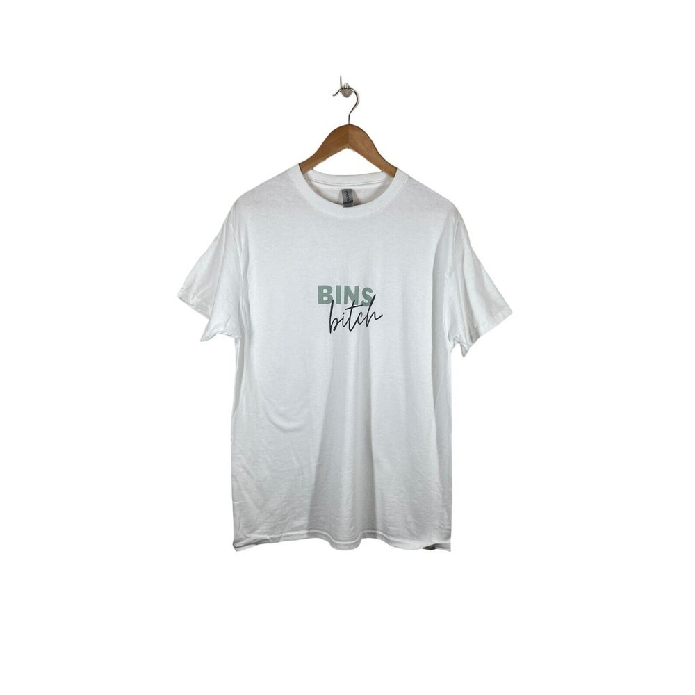 Bins Birch Graphic T-Shirt Short Sleeve White Crewneck Women'S Regular‎ Size L